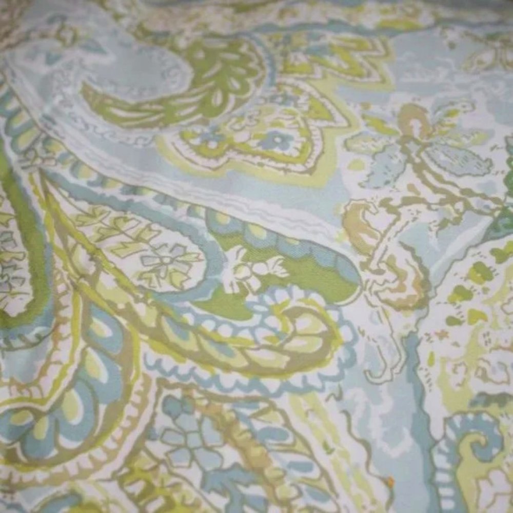 FABRIC #1040 - Cotton - Muted Aqua Teal Paisley Print 2 1/2 yds x 44